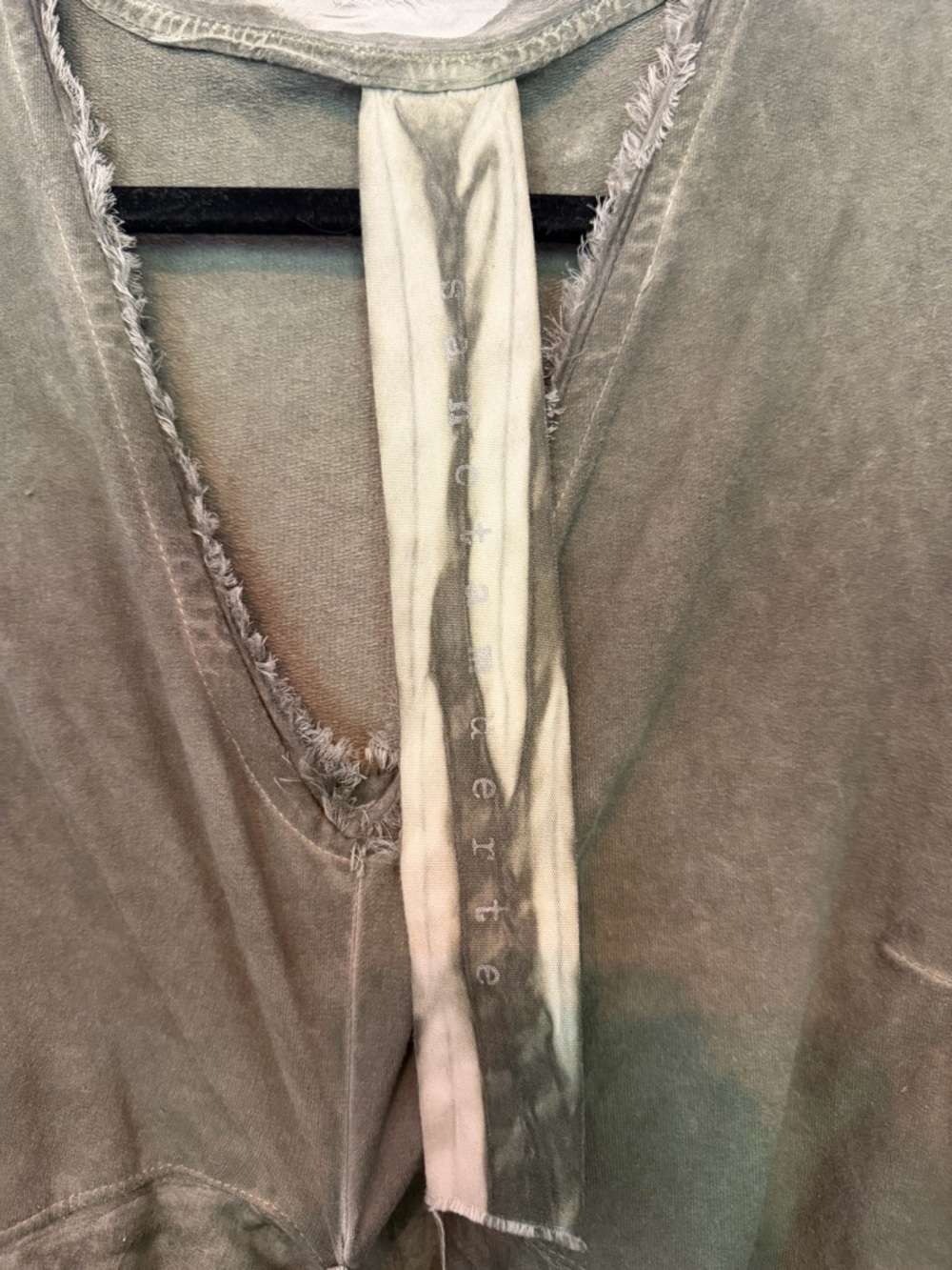 Washed Olive Green Sleeveless Knot-Front Maxi Dress - Picture 3 of 5